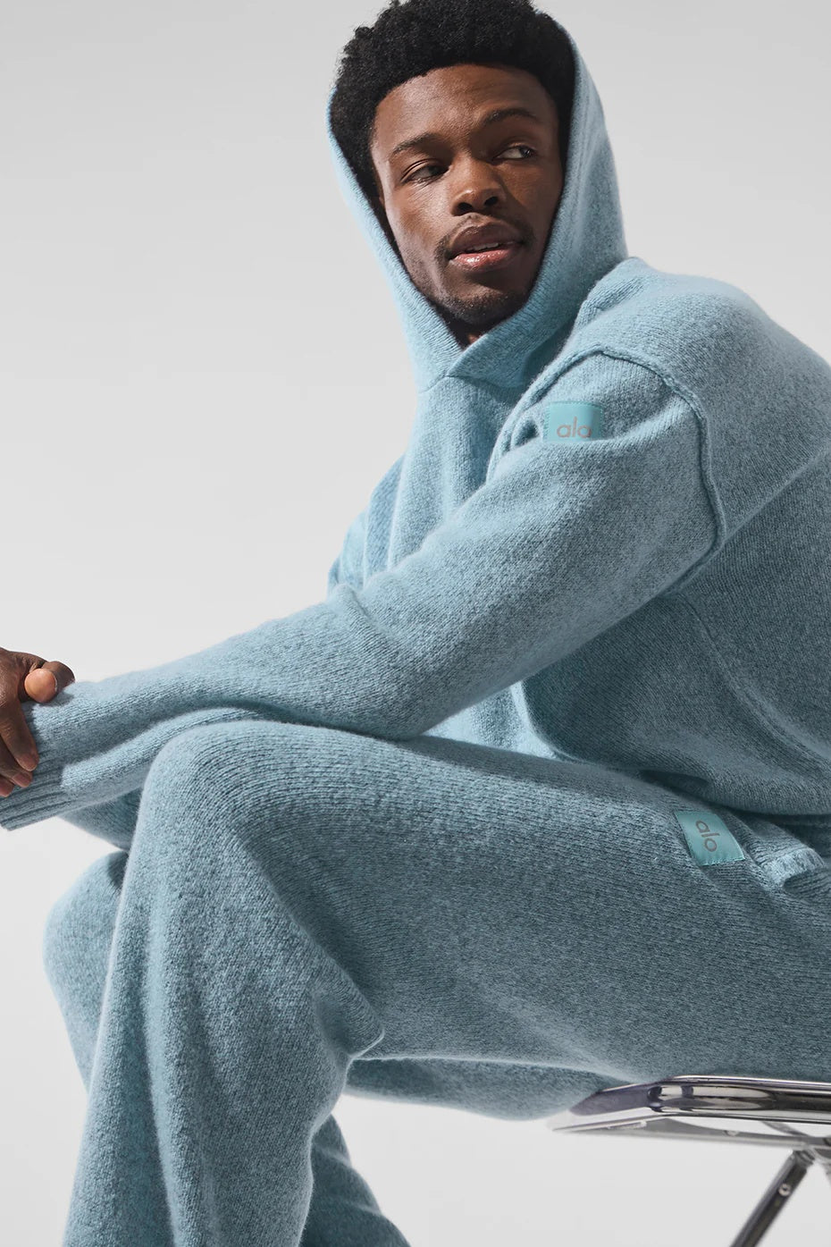 Wool Cashmere New Class Hoodie - Celestial Blue Granite Heather