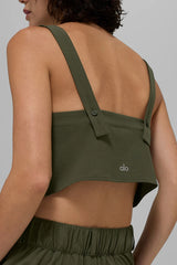 Cropped Dreamscape Tank - Green Olive