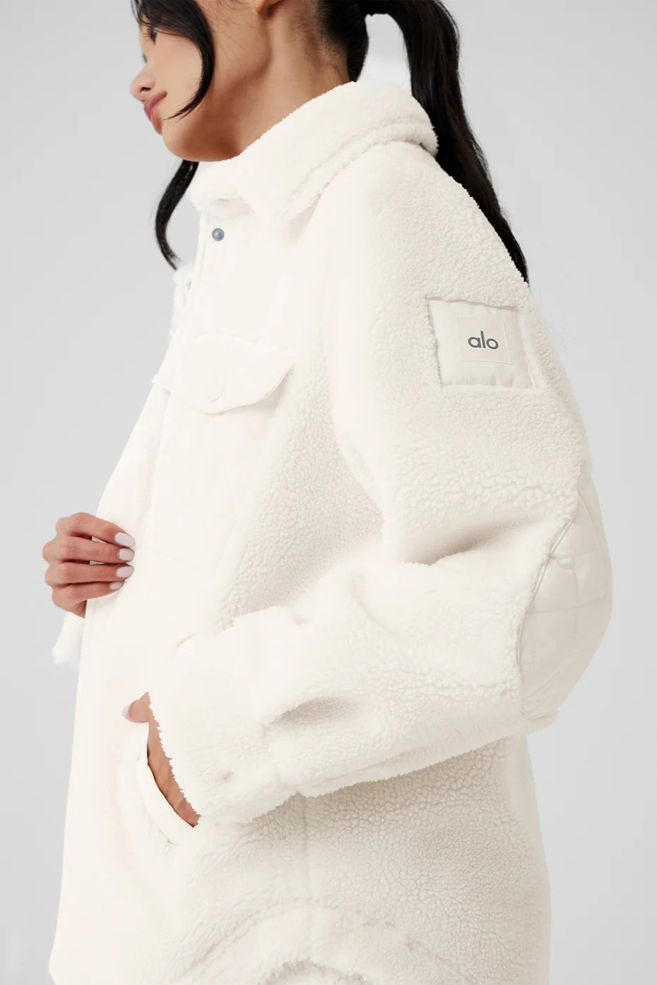 Sherpa Edge Shacket - Ivory
