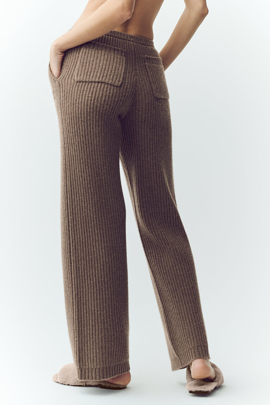 Cashmere High-Waist Northstar Straight Leg Pant - Alpine Cocoa Heather