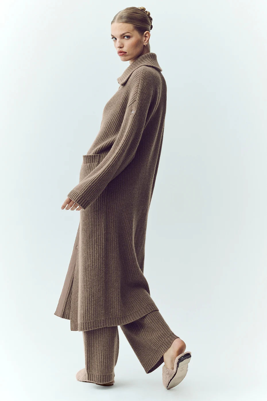 Cashmere Northstar Long Cardigan - Alpine Cocoa Heather