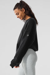 Unisex Wool Cashmere New Class Crewneck Sweater - Black