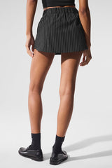 Pinstripe Daylight Mini Skirt - Black/Titanium