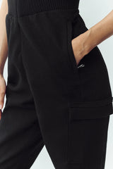 Wool Blend Bunny Slope Bib - Black