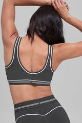 Airbrush Heart Throb Bra - Anthracite/White