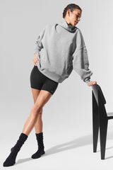 Hazy Mock Neck Pullover - Dark Athletic Heather Grey