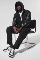 Select Hooded Bomber Jacket - Black