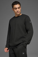 Waffle Lounge Long Sleeve Crew - Black