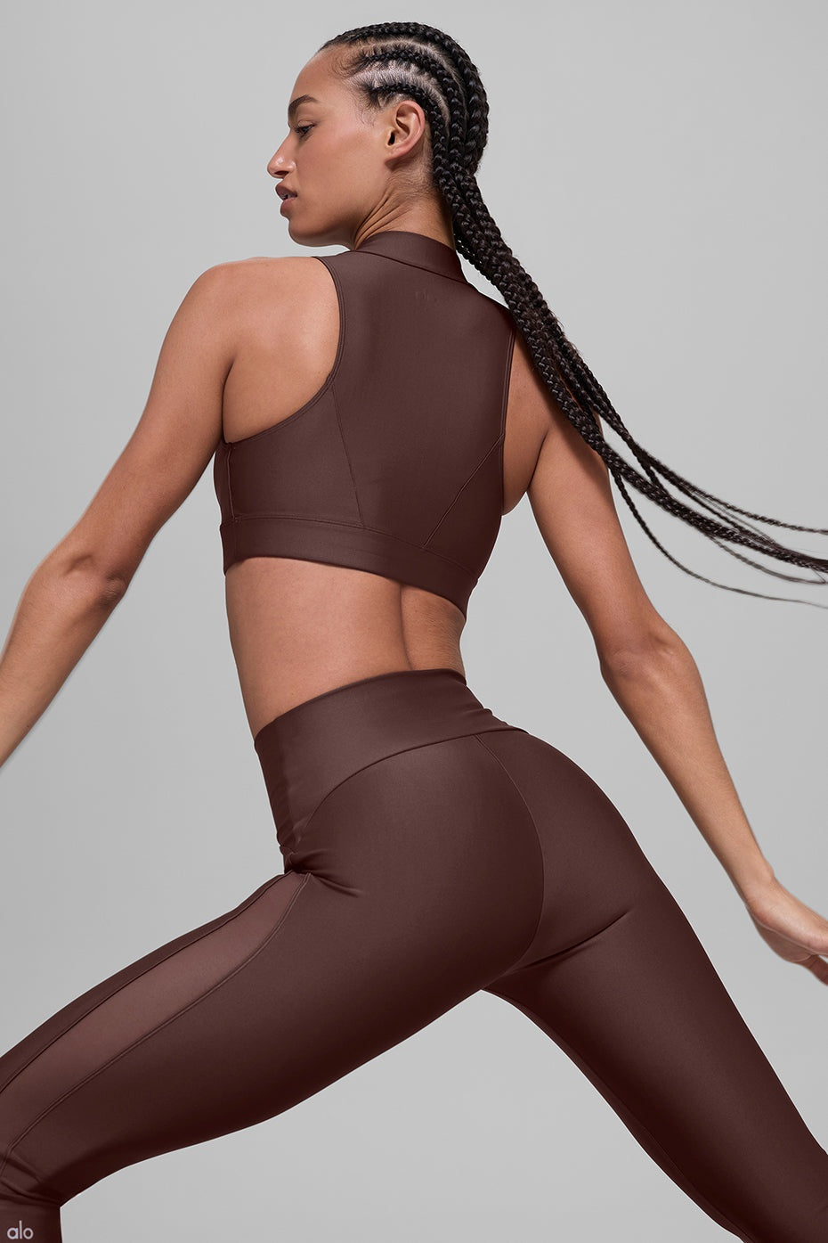 Airlift High-Waist Mesh Infatuation Legging - Brownstone