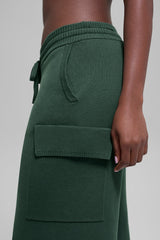 Scholar Knit High-Waist Cargo Pant - Clover Green