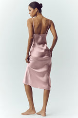 Silk Luminous Slip Dress - Pink Champagne