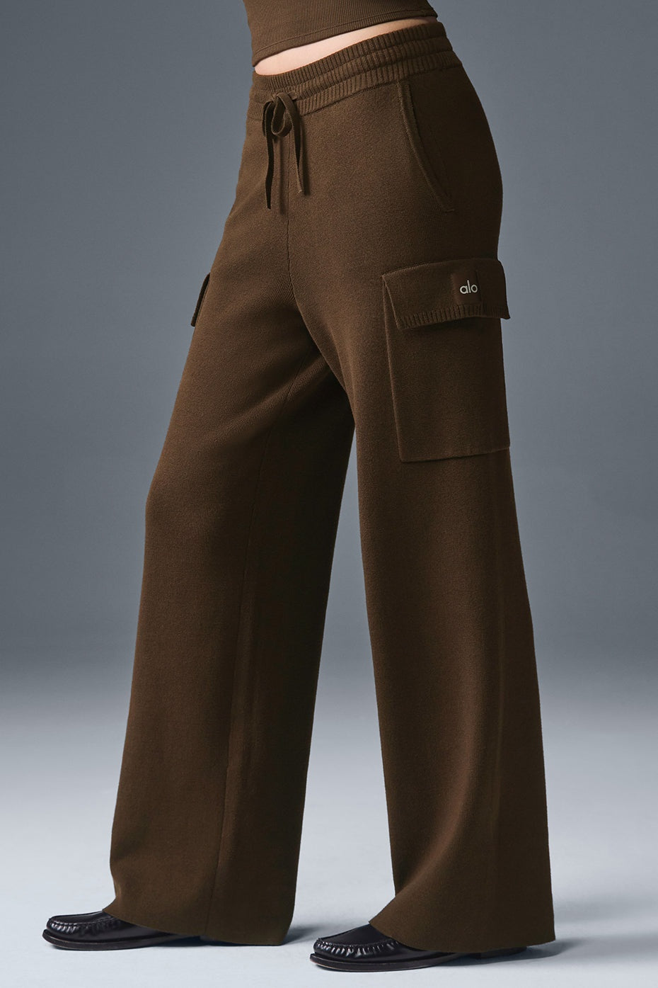 Scholar Knit High-Waist Cargo Pant - Espresso