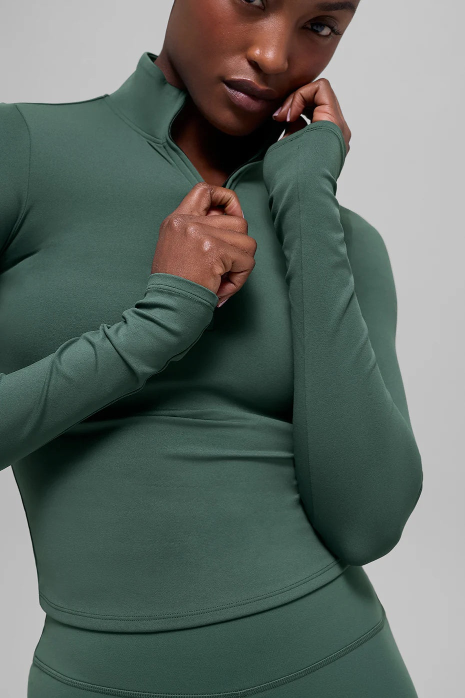 ALO Softsculpt Precision 1/4 Zip Long Sleeve - Clover Green