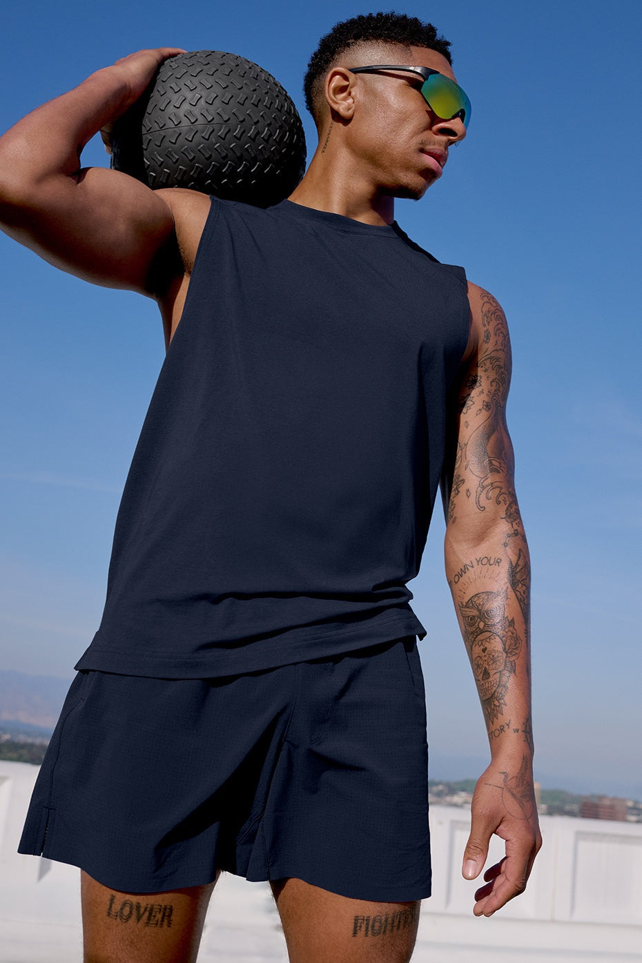 ALO Vapor Muscle Tank - Navy