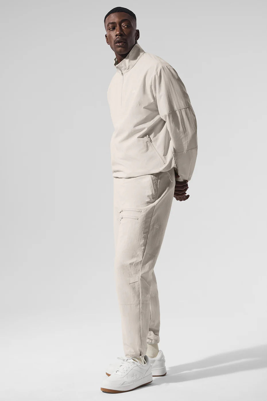 Light Weight Takeaway Track Pullover - Bone