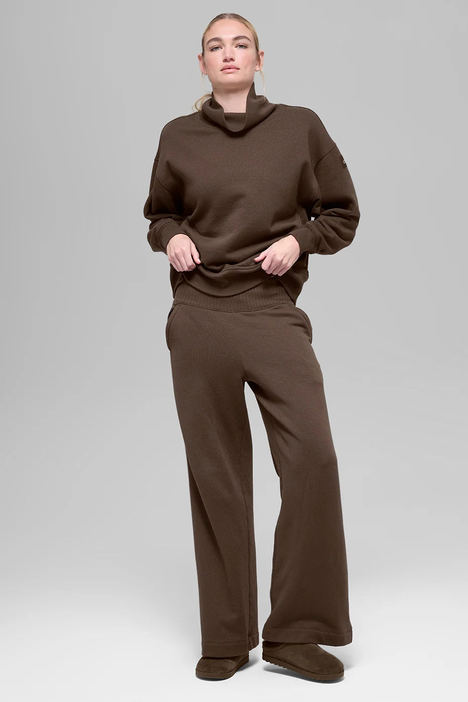 Serenity Wide Leg Sweatpant - Espresso