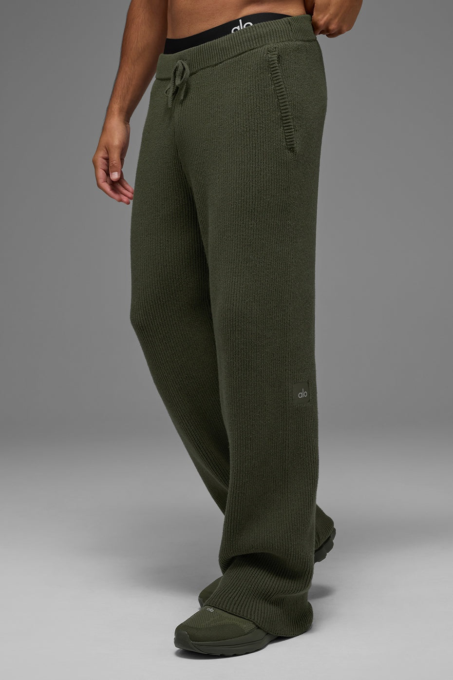 Domain Rib Knit Sweatpant - Green Olive