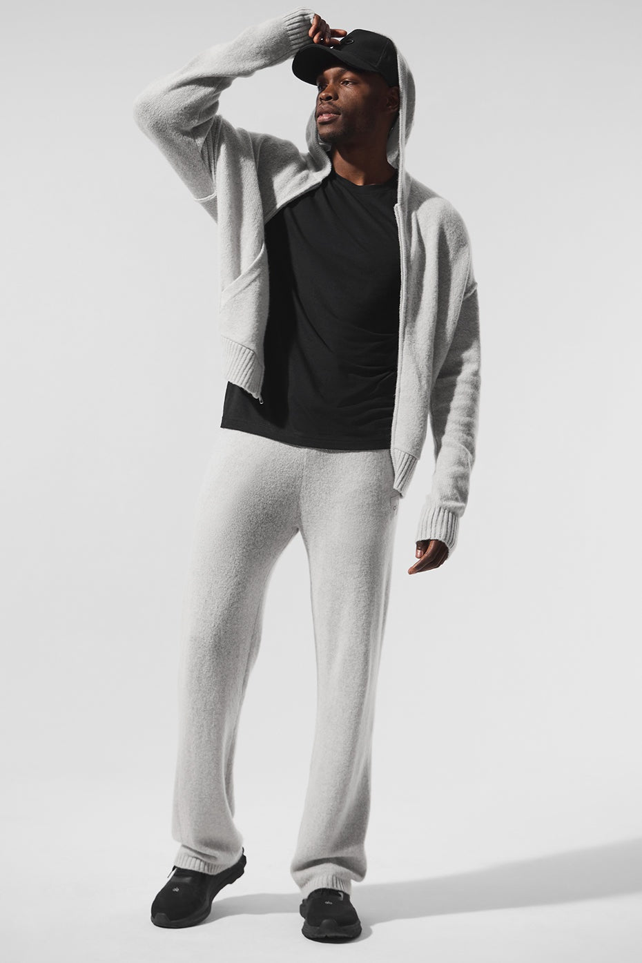 Wool Cashmere New Class Full Zip Hoodie - Pearl Grey Heather