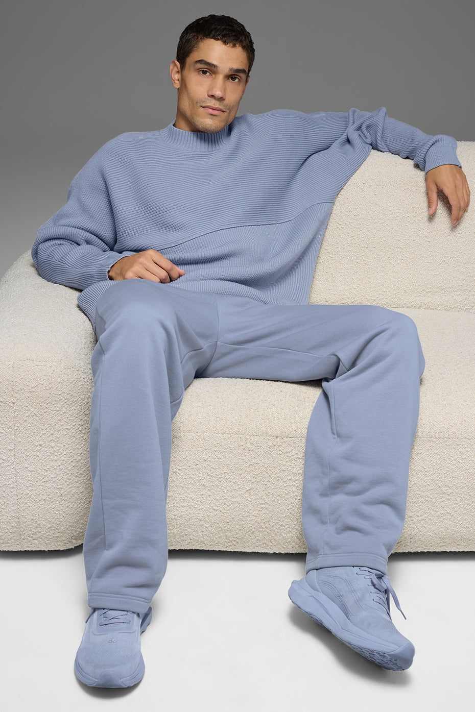 Domain Shift Rib Knit Sweater Crew - Winter Frost