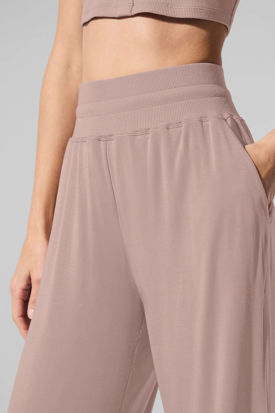 Semi-Sheer Delicate Lounge Flare Pant - Taupe