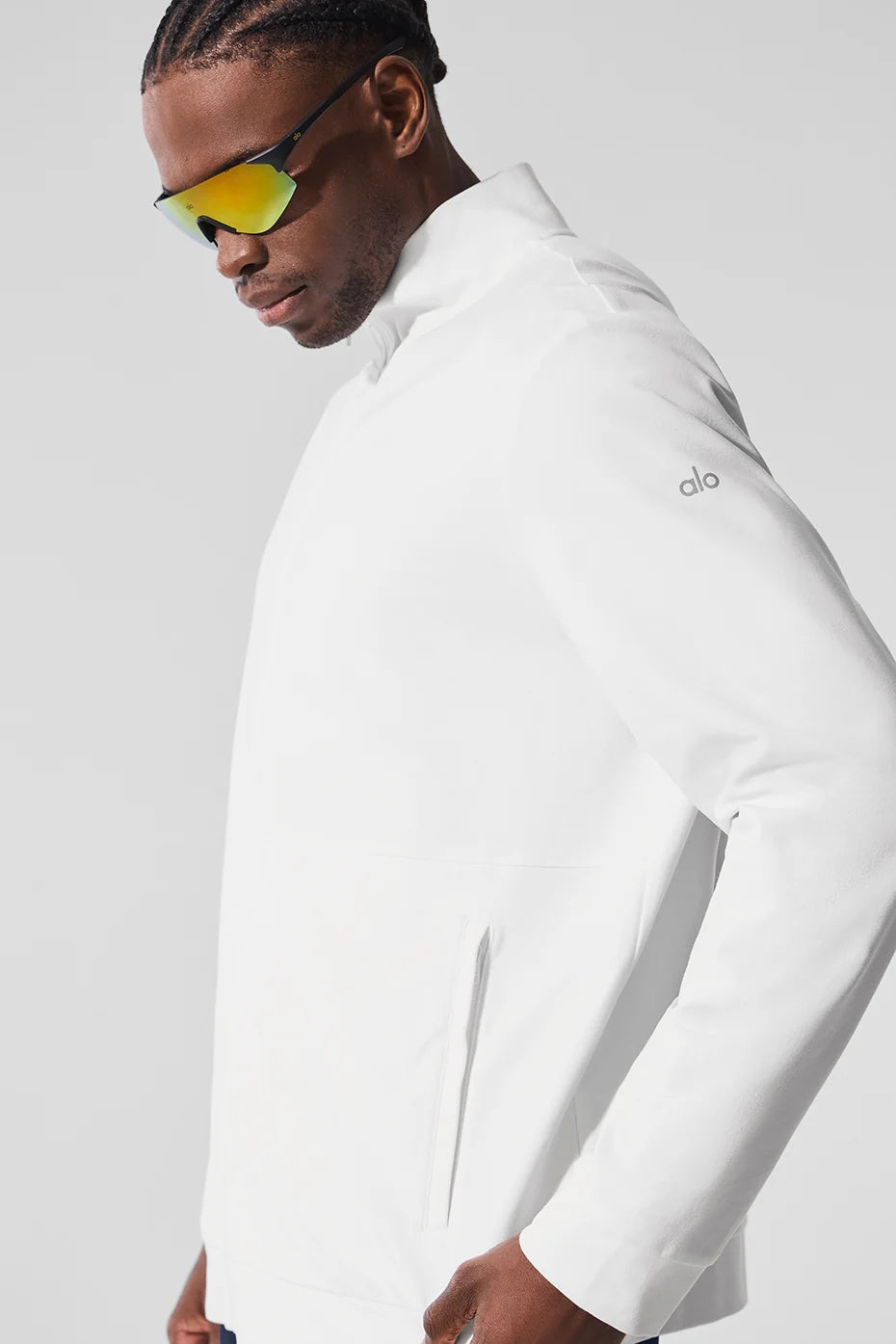 Conquer Max Mock Neck Full Zip - White