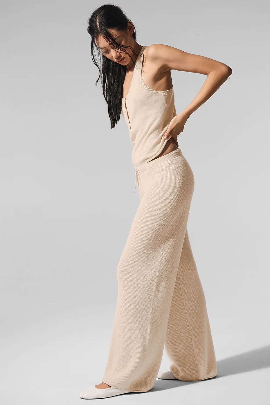 Supernatural Sweater Henley Tank - Macadamia