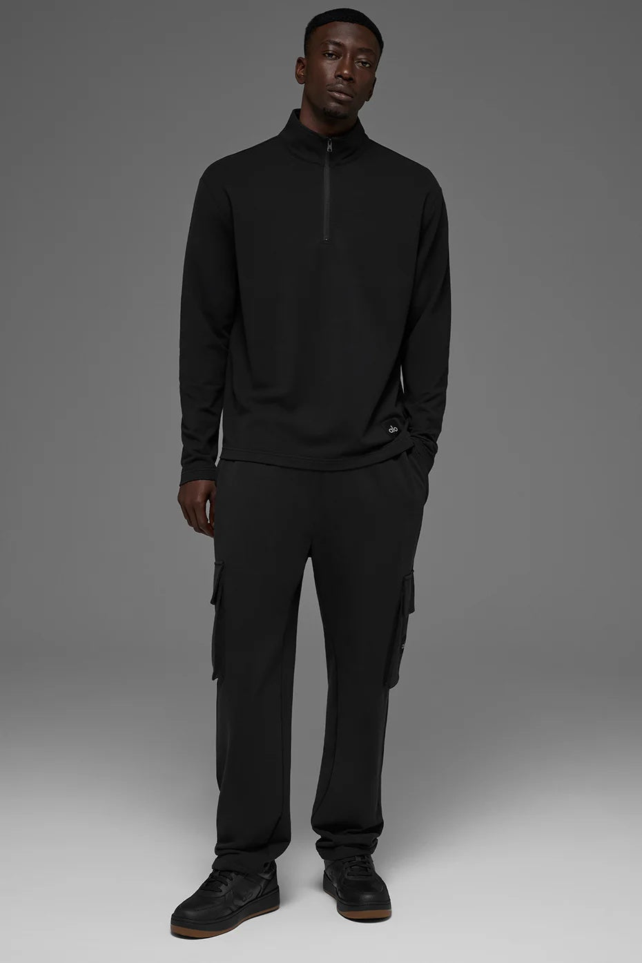 Double Take Long Sleeve 1/4 Zip - Black