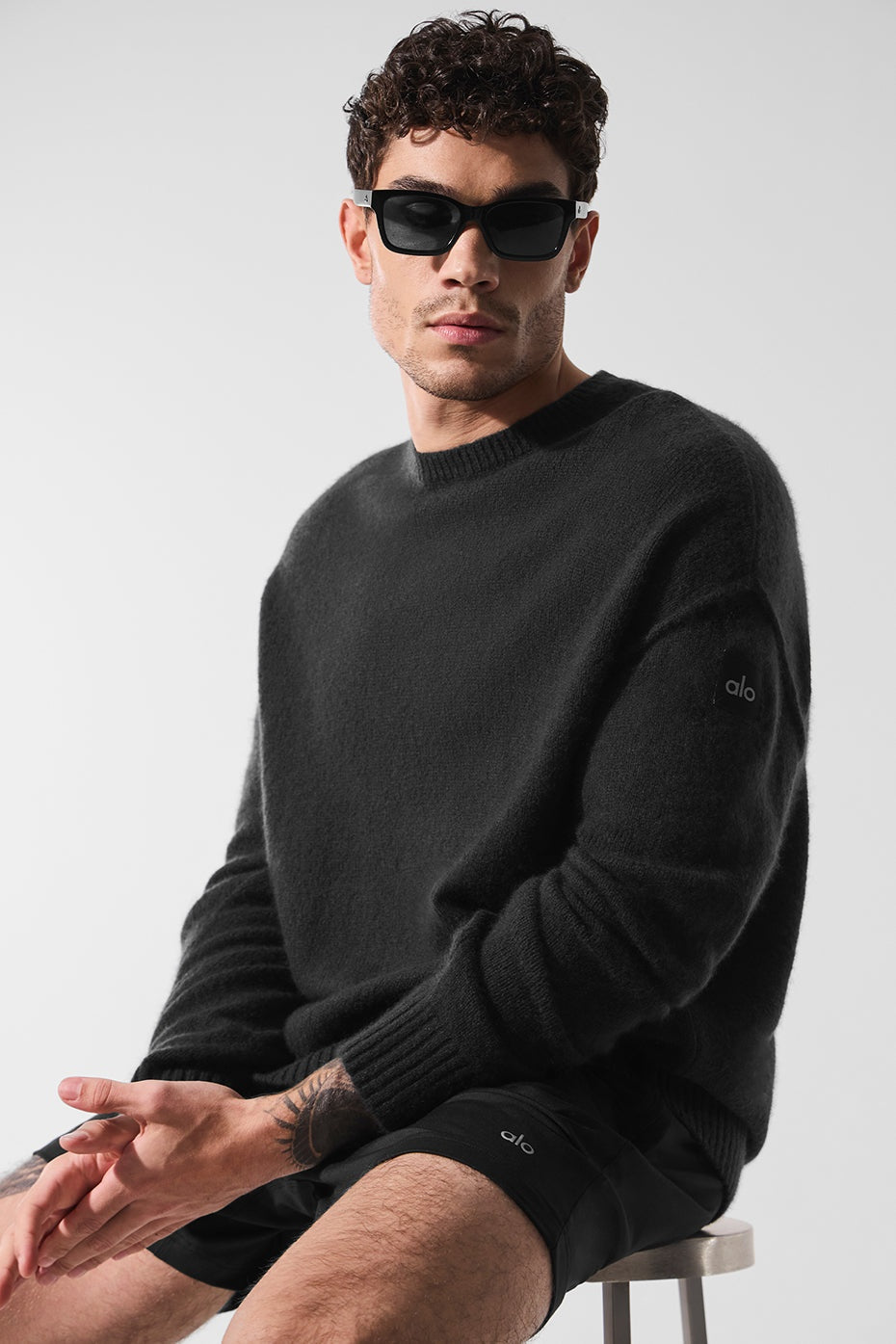 Unisex Wool Cashmere New Class Crewneck Sweater - Black