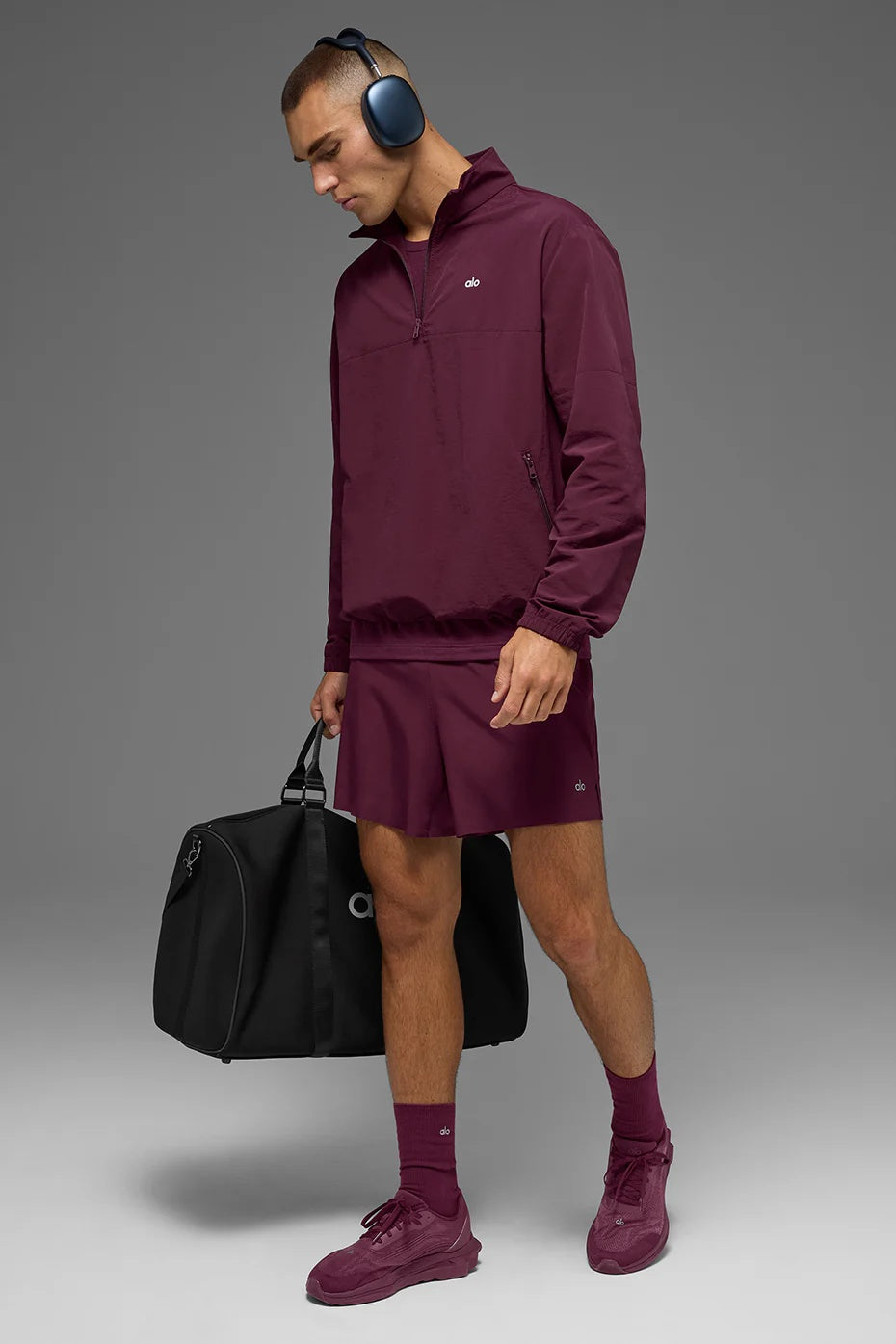 Light Weight Takeaway Track Pullover - Burgundy