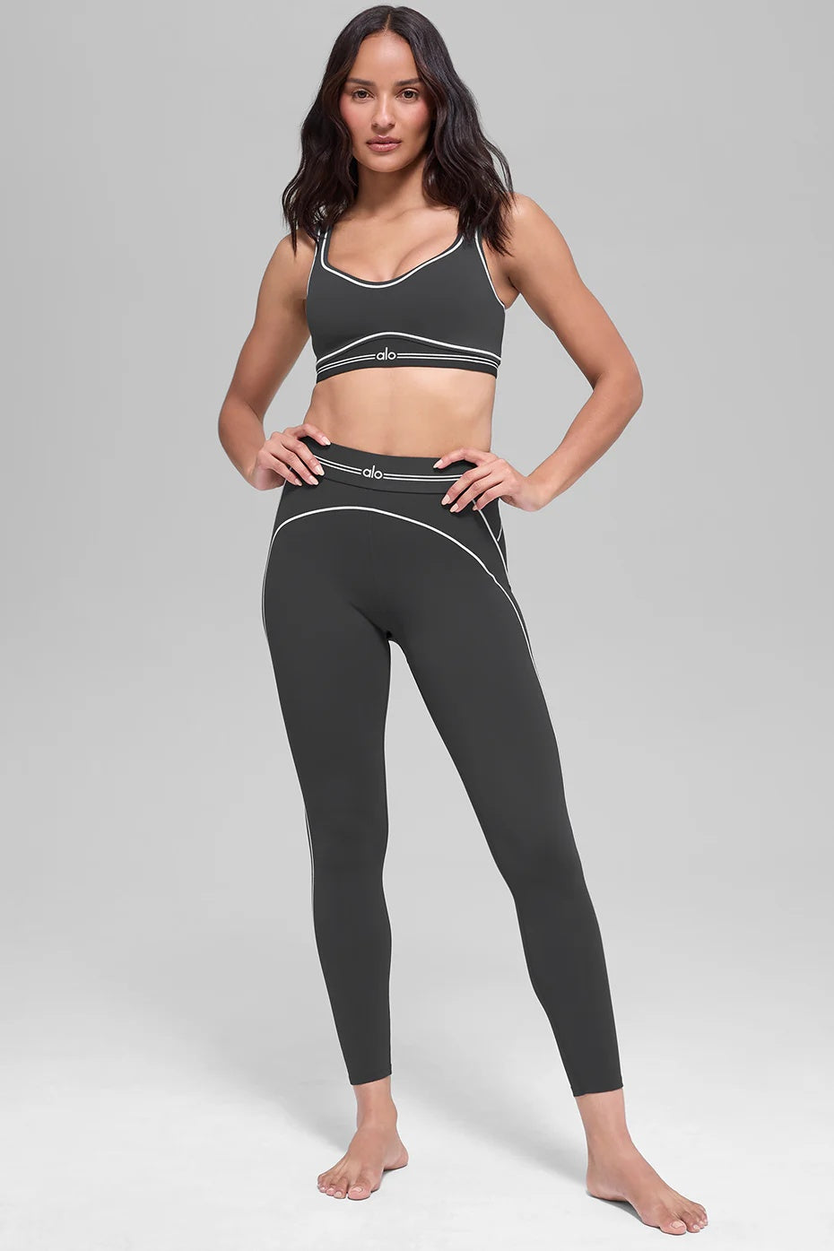 Airbrush Heart Throb Bra - Anthracite/White