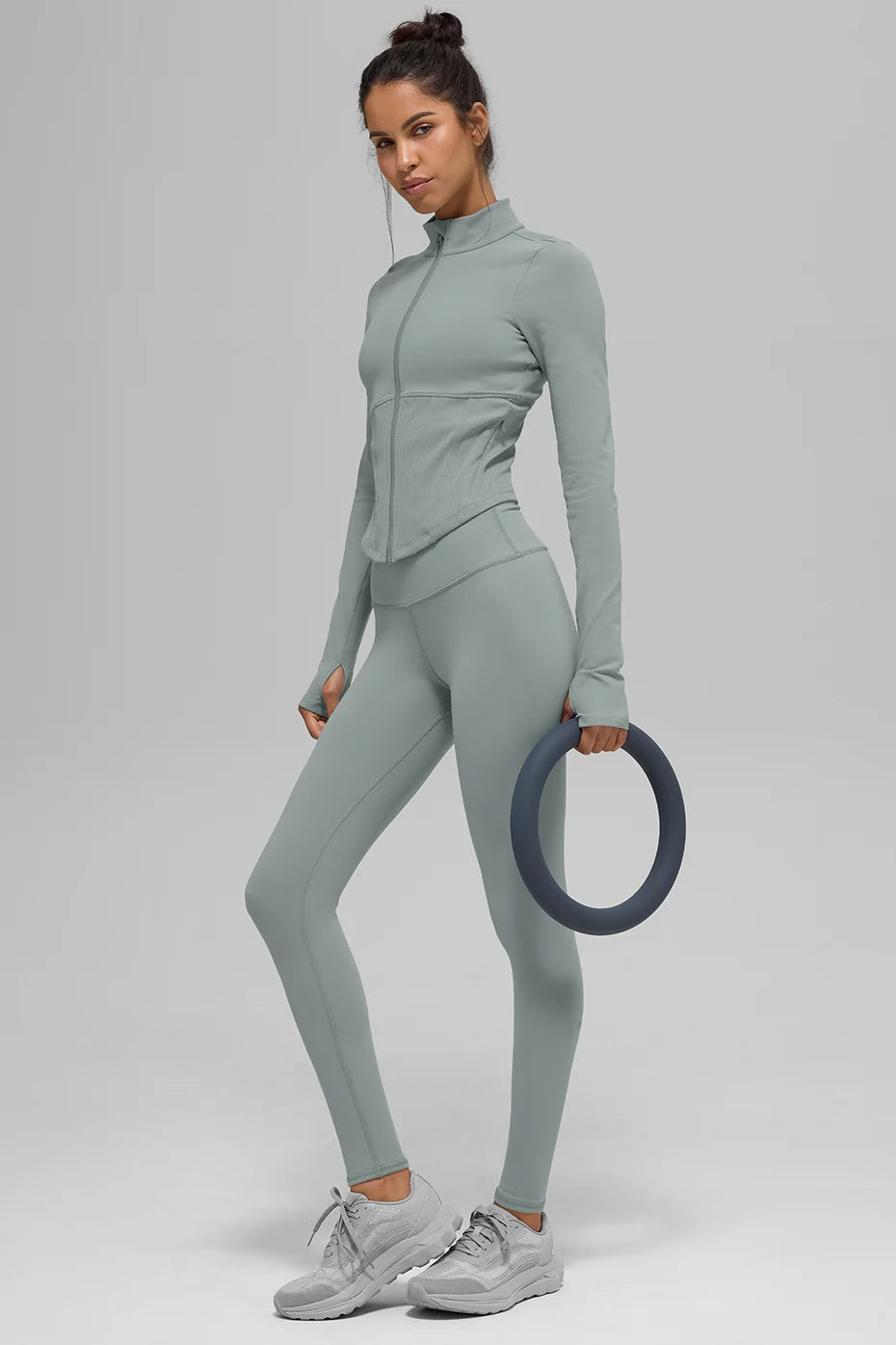 Airbrush Corset Full Zip Jacket - Lunar Grey