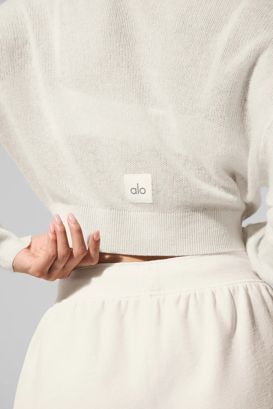 Sheer Cashmere Cropped Cardigan - Ivory