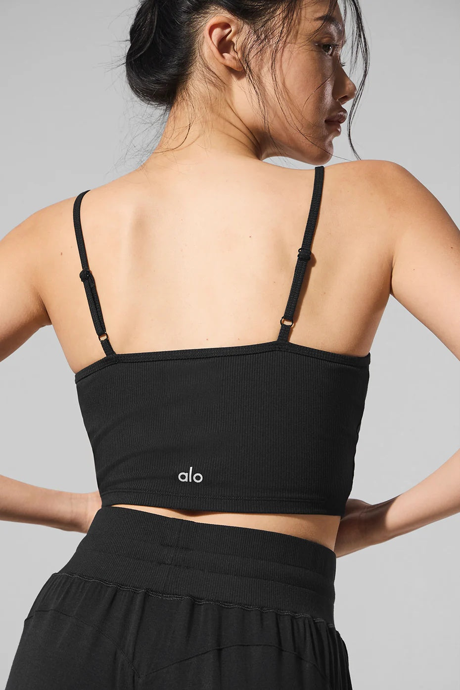 Ribbed Delicate Lounge Tank - Black