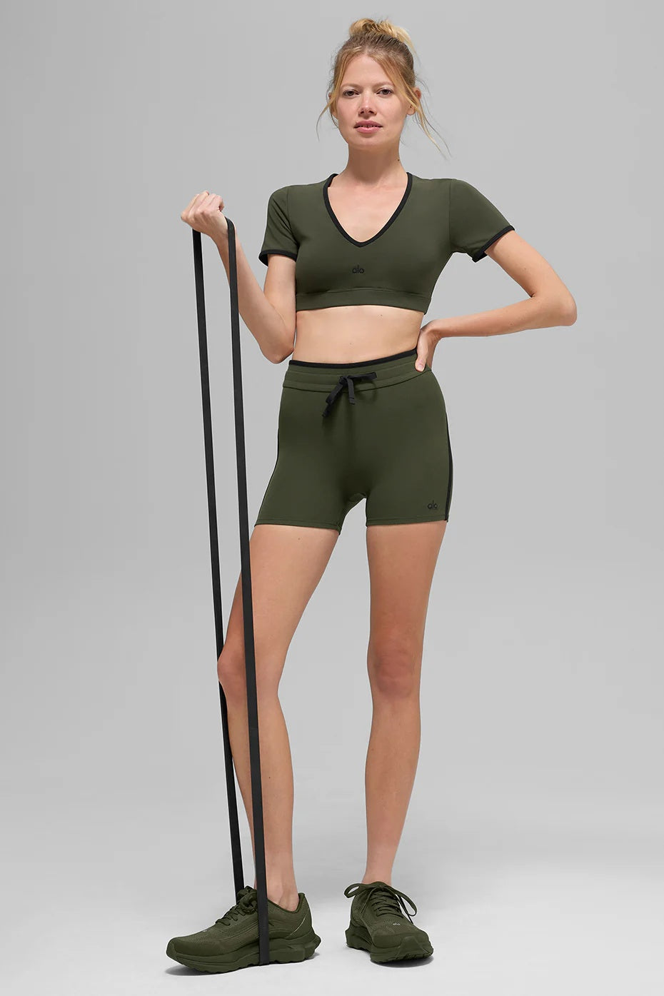 Airbrush Race Pace Short Sleeve - Green Olive/Black