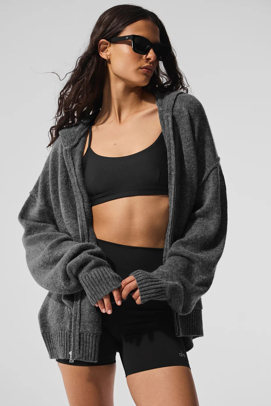 Wool Cashmere New Class Full Zip Hoodie - Platinum Grey