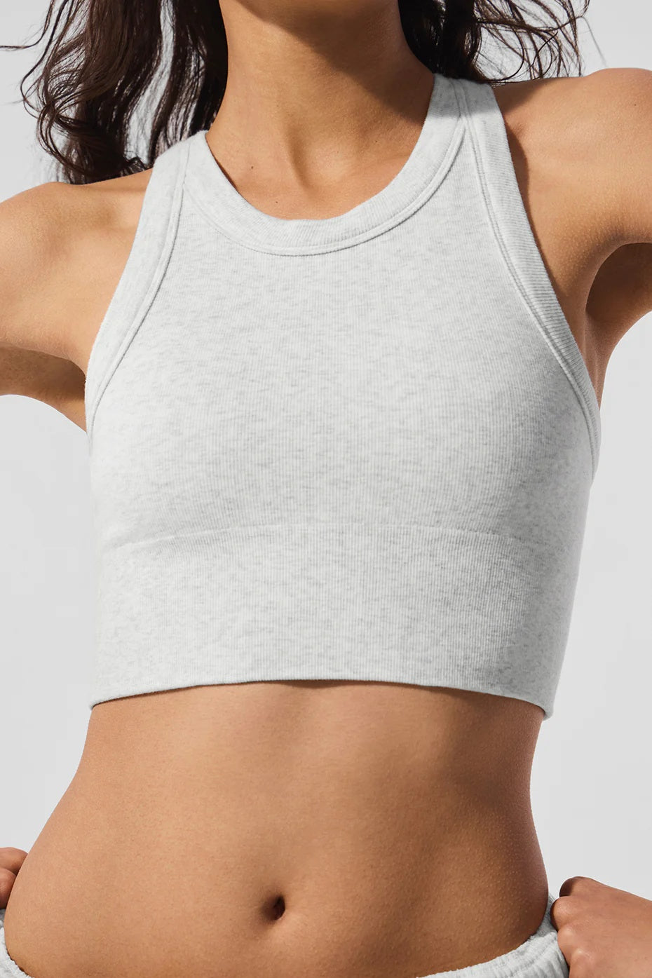 Seamless Delight High Neck Bra - White Heather