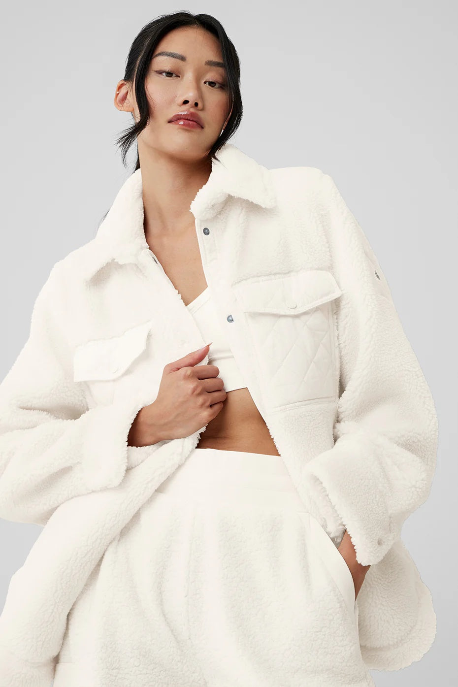 Sherpa Edge Shacket - Ivory