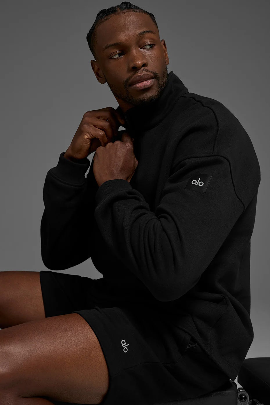 Renown Heavy Weight 1/4 Zip - Black