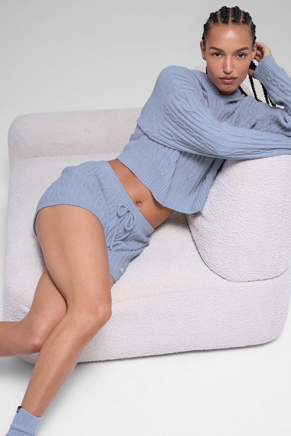 Cable Knit Winter Bliss Short - Winter Frost