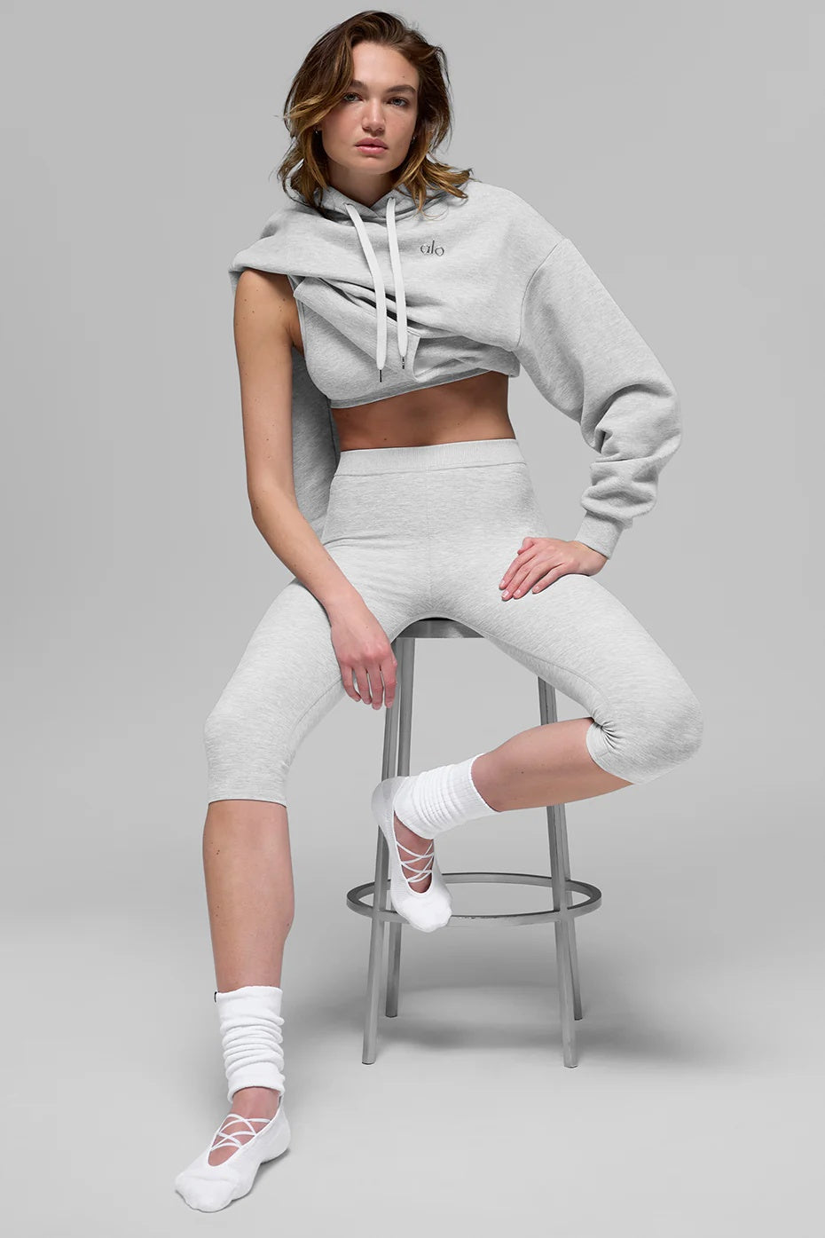 Alosoft High-Waist Iconic 90's Capri - Athletic Heather Grey