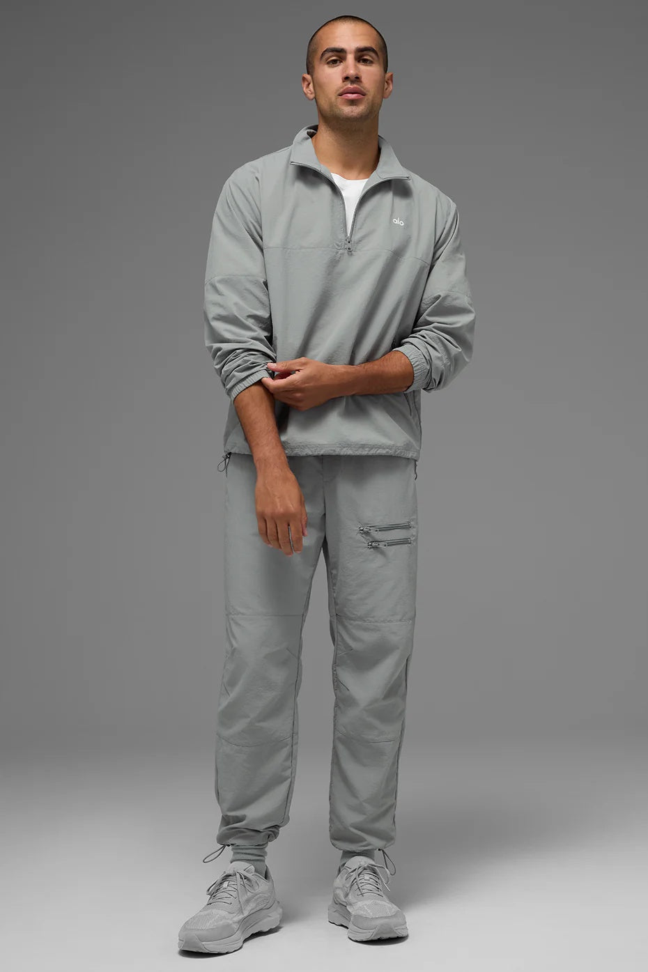 Light Weight Takeaway Track Pullover - Lunar Grey