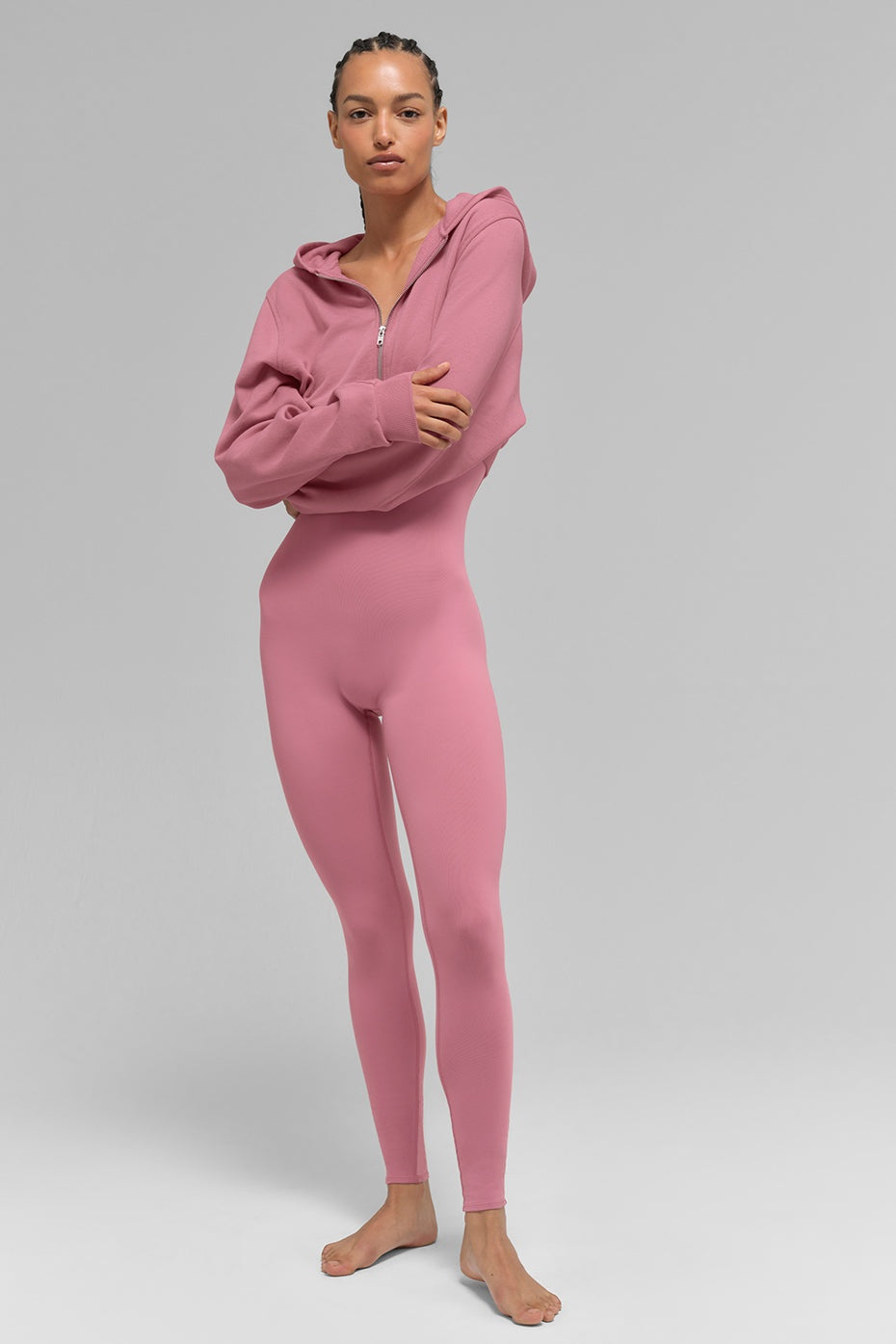 Sweet Escape Zip Up Hoodie - Pink Wild Rose