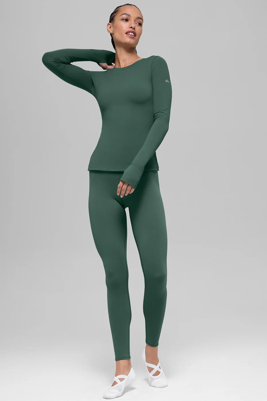 Airbrush Winter Warm Nocturne Long Sleeve - Clover Green