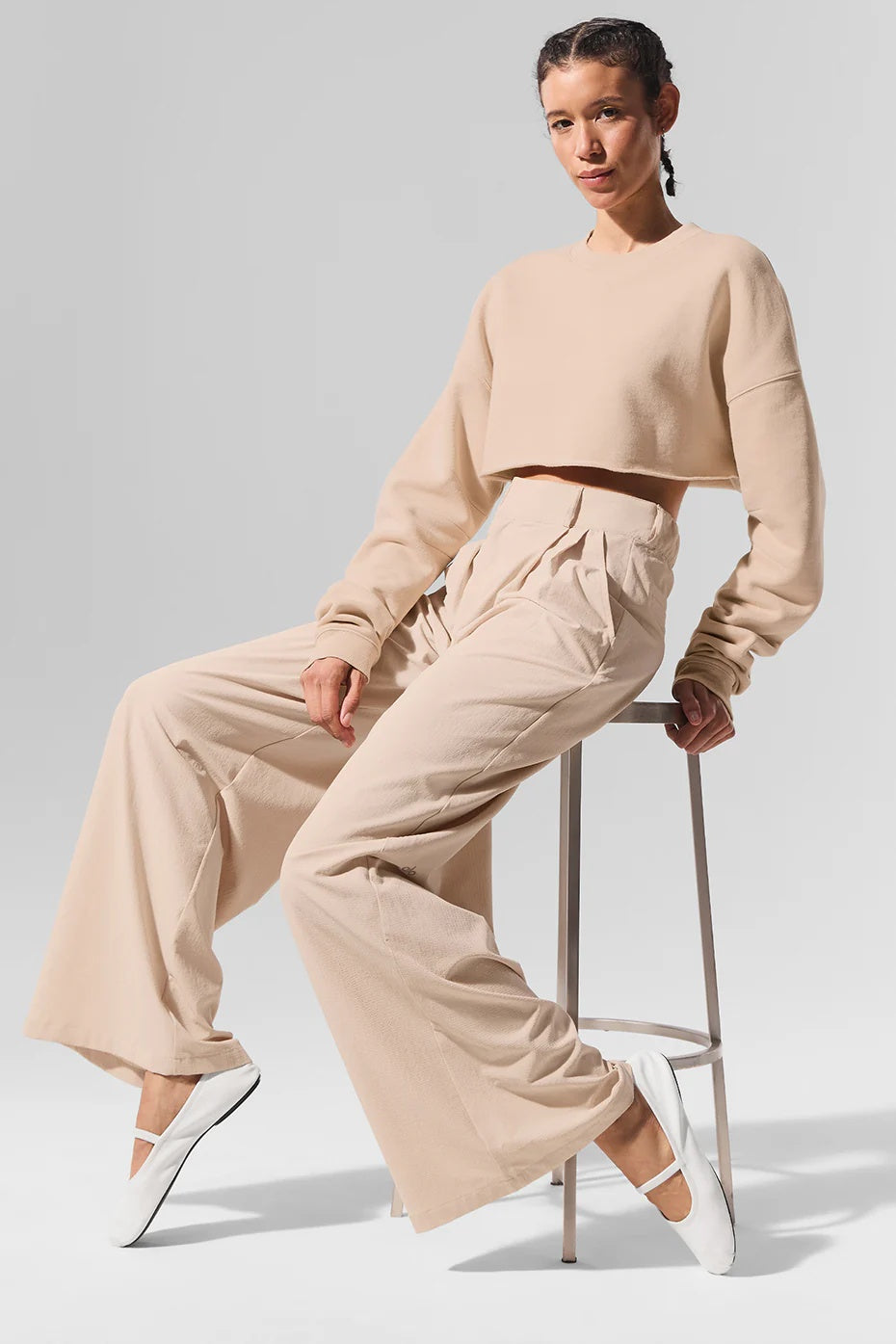 High-Waist Dreamscape Trouser (Long) - Macadamia