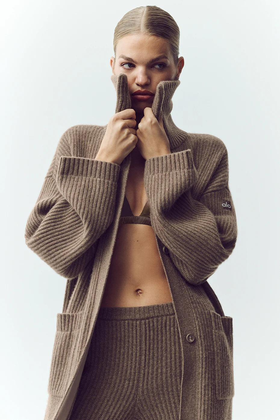 Cashmere Northstar Long Cardigan - Alpine Cocoa Heather