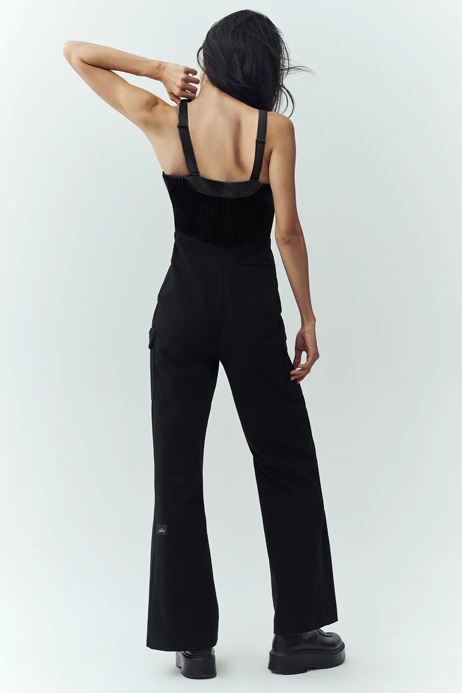 Wool Blend Bunny Slope Bib - Black