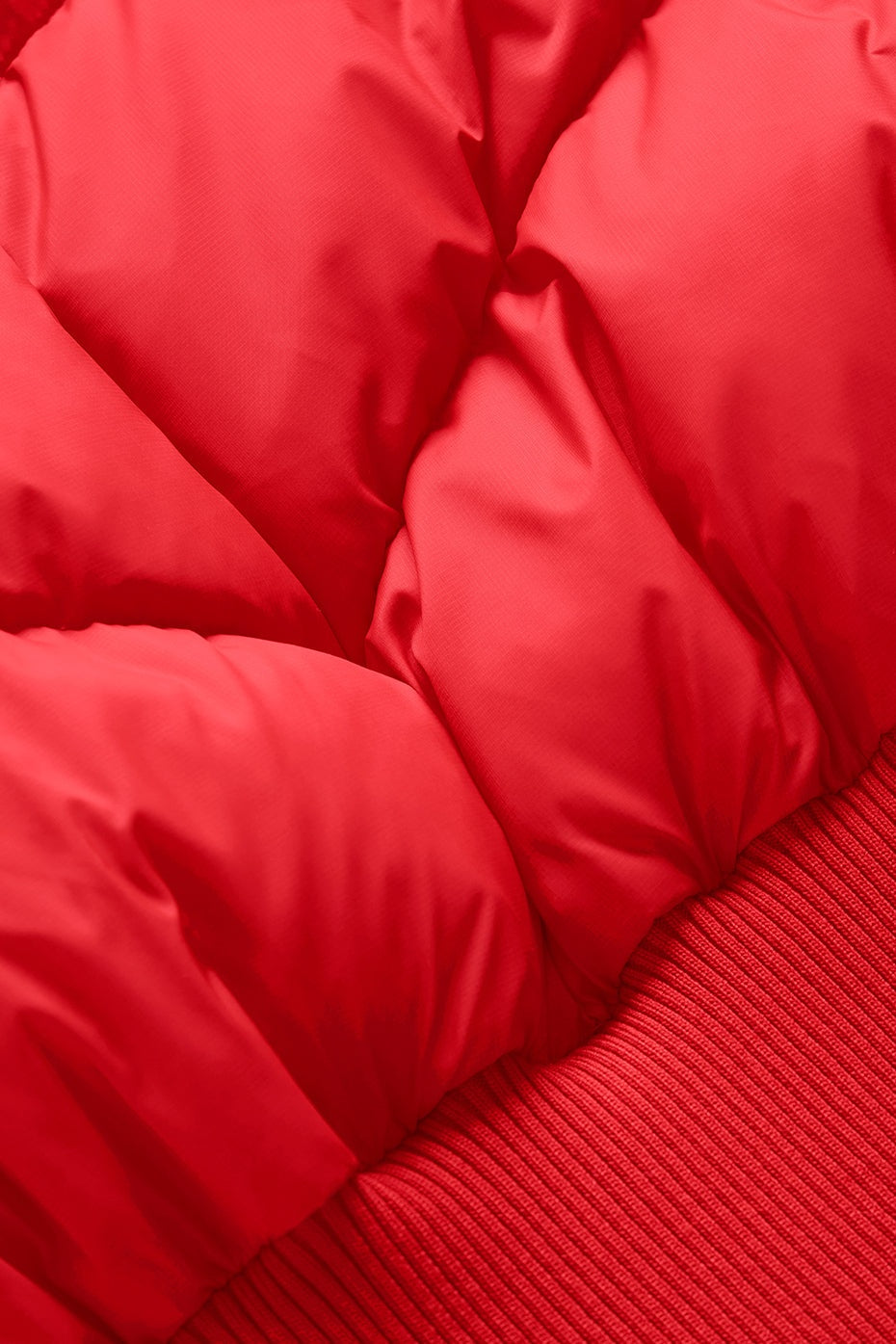 Cropped Atmosphere Puffer - Bright Red