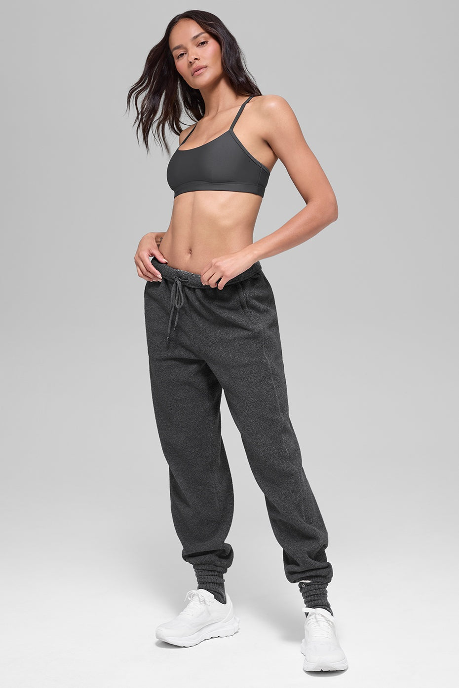 Polar Fleece High-Waist Retreat Jogger - Dark Heather Grey
