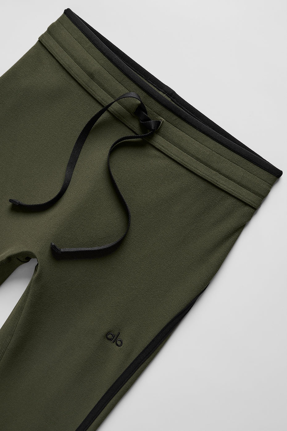 Airbrush High-Waist Race Pace Capri - Green Olive/Black