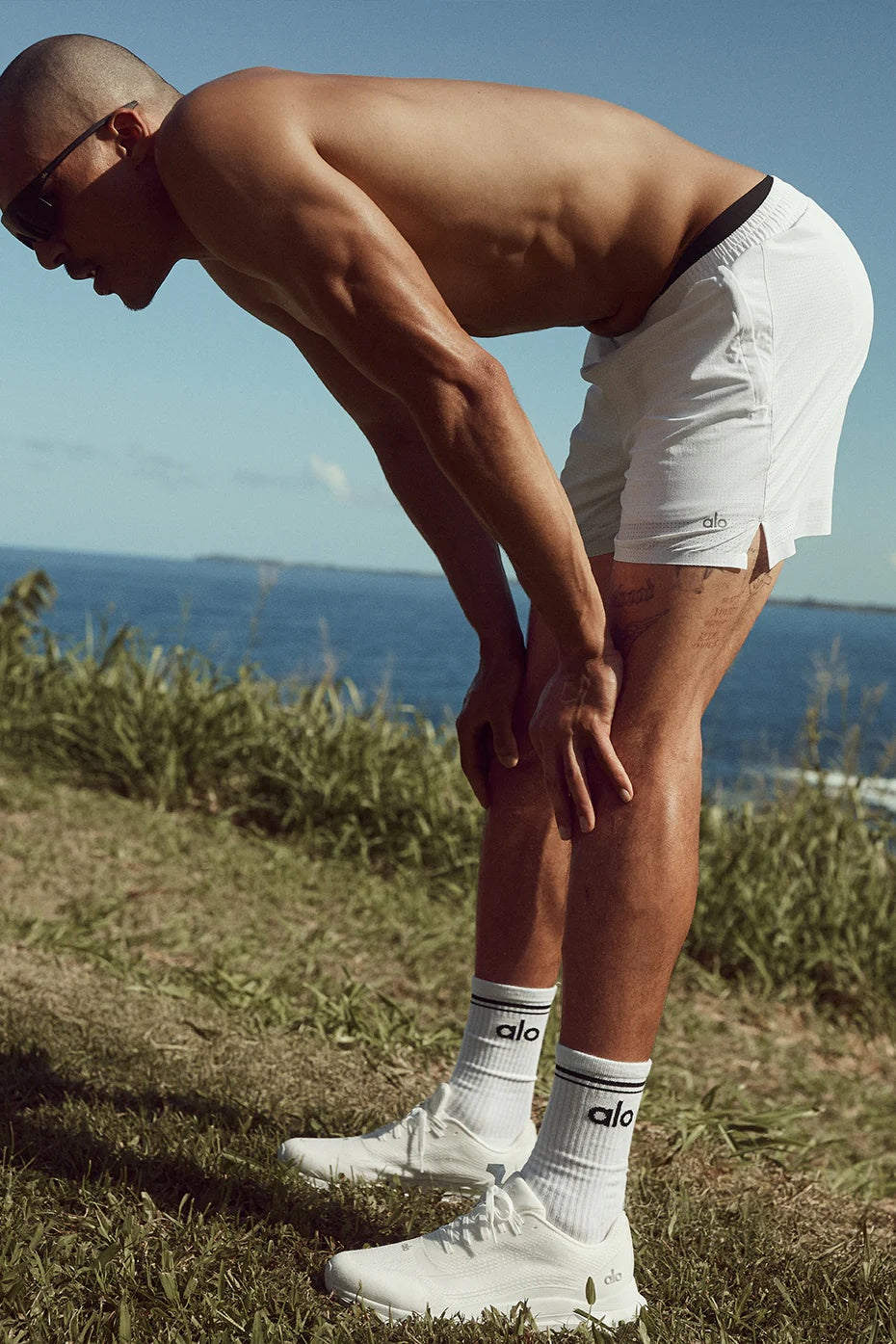 5" Traction Running Short - White